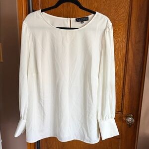Eloquii Cream Blouse with Long Sleeves